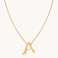 18k Gold Plated Jewellery - A Initial Bold Pendant Necklace in Gold - Pendant Necklace - Astrid &amp; Miyu