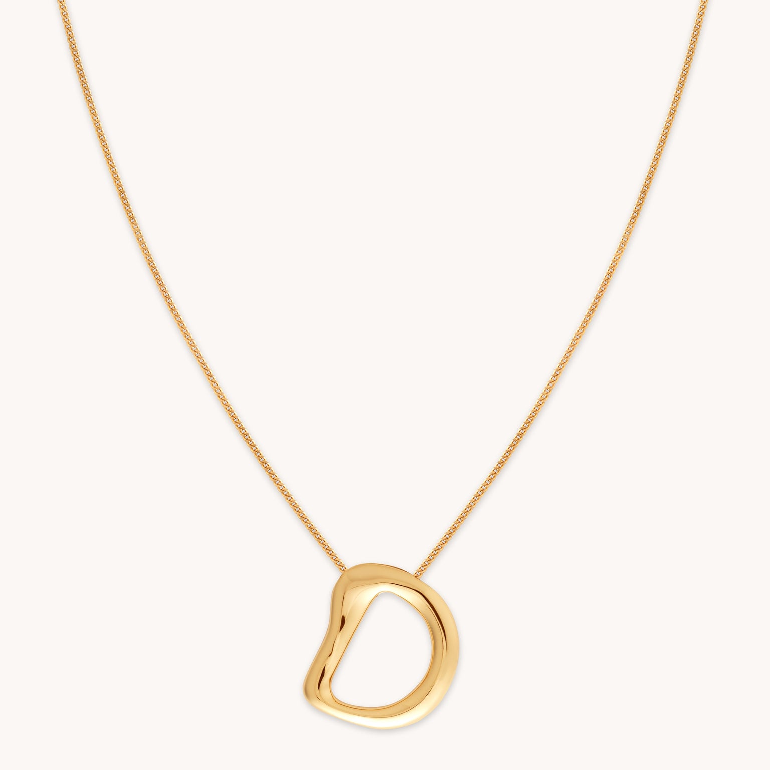 18k Gold Plated Jewellery - D Initial Bold Pendant Necklace in Gold - Pendant Necklace - Astrid &amp; Miyu