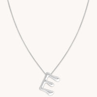 Initial Pendant Necklaces - E Initial Bold Pendant Necklace in Silver - Pendant Necklace - Astrid &amp; Miyu