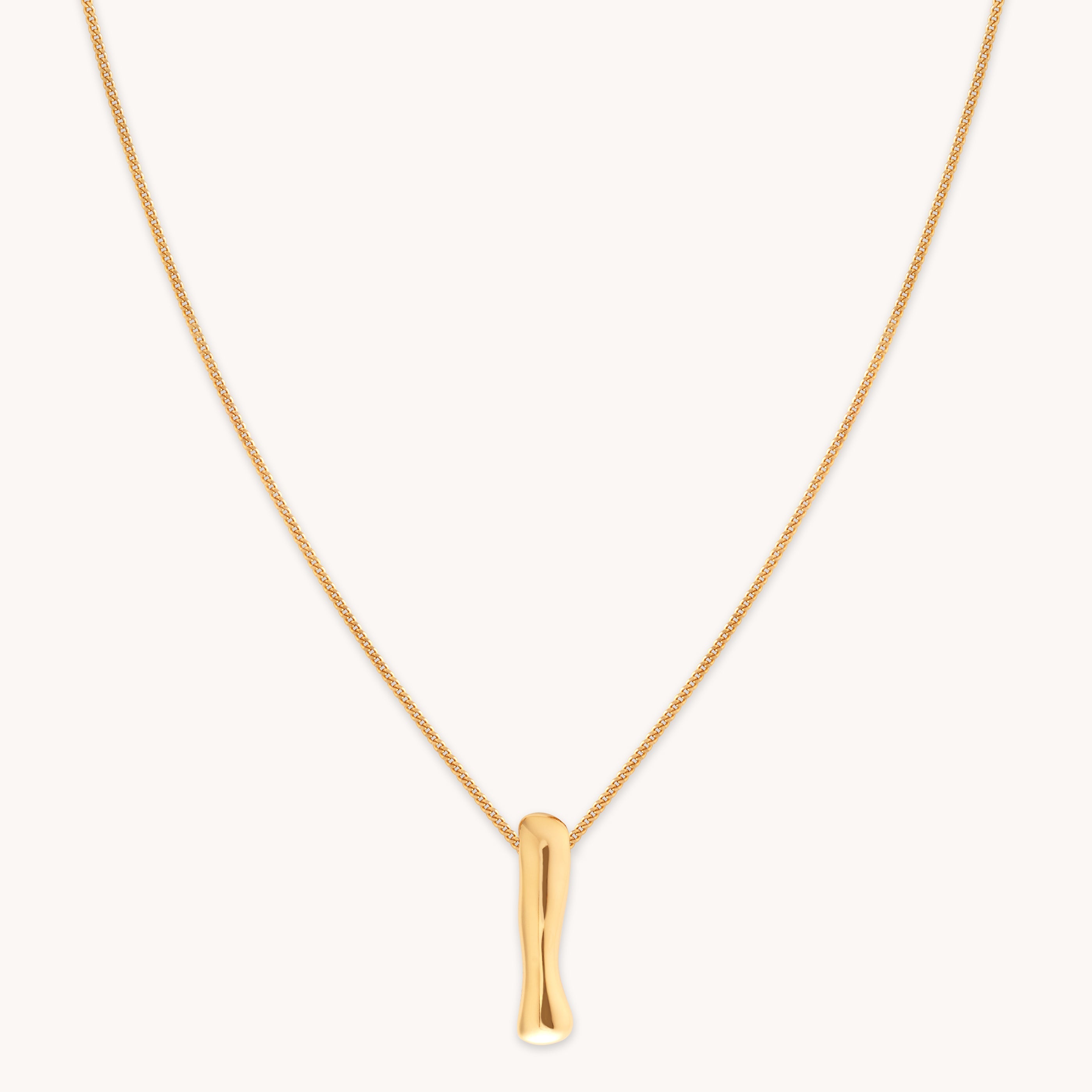I Initial Bold Pendant Necklace in Gold