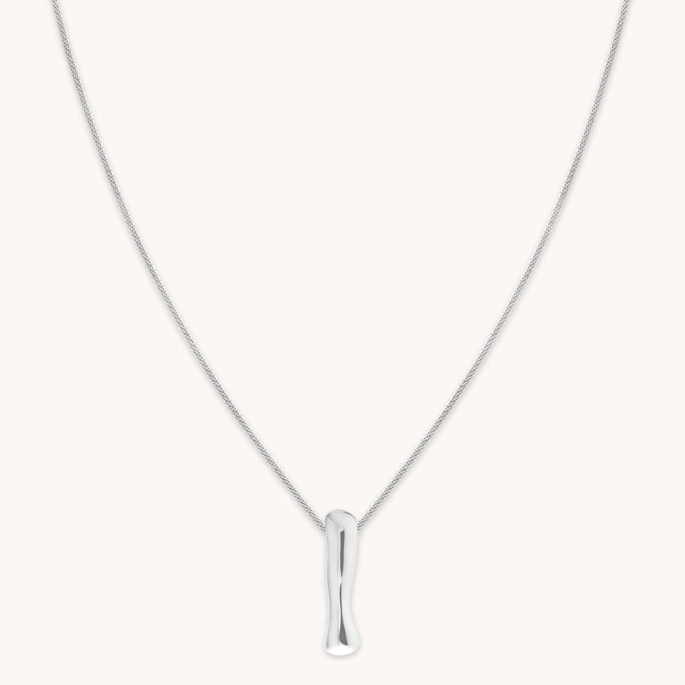 I Initial Bold Pendant Necklace in Silver