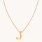 J Initial Bold Pendant Necklace in Gold
