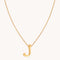 18k Gold Plated Jewellery - J Initial Bold Pendant Necklace in Gold - Pendant Necklace - Astrid &amp; Miyu