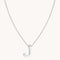 J Initial Bold Pendant Necklace in Silver