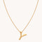 18k Gold Plated Jewellery - Y Initial Bold Pendant Necklace in Gold - Pendant Necklace - Astrid &amp; Miyu