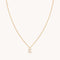 18k Gold Plated Jewellery - E Initial Pavé Pendant Necklace in Gold - Pendant Necklace - Astrid &amp; Miyu