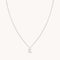 Gemstone Necklaces - E Initial Pavé Pendant Necklace in Silver - Pendant Necklace - Astrid &amp; Miyu