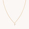 18k Gold Plated Jewellery - F Initial Pavé Pendant Necklace in Gold - Pendant Necklaces - Astrid &amp; Miyu