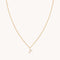 18k Gold Plated Jewellery - T Initial Pavé Pendant Necklace in Gold - Pendant Necklace - Astrid &amp; Miyu