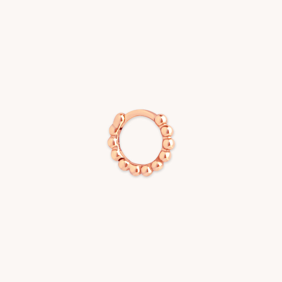 Essential Beaded Hoop in Rose Gold