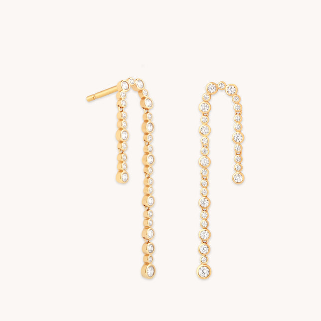 Gleam Crystal Drop Studs in Gold