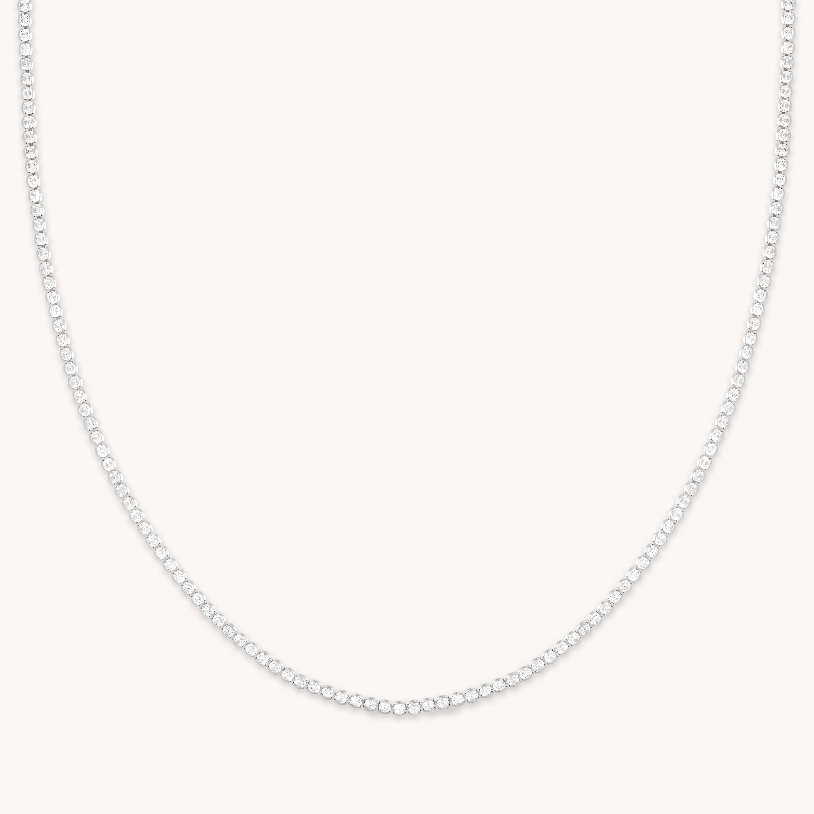 Gleam Tennis Chain Necklace in Silver