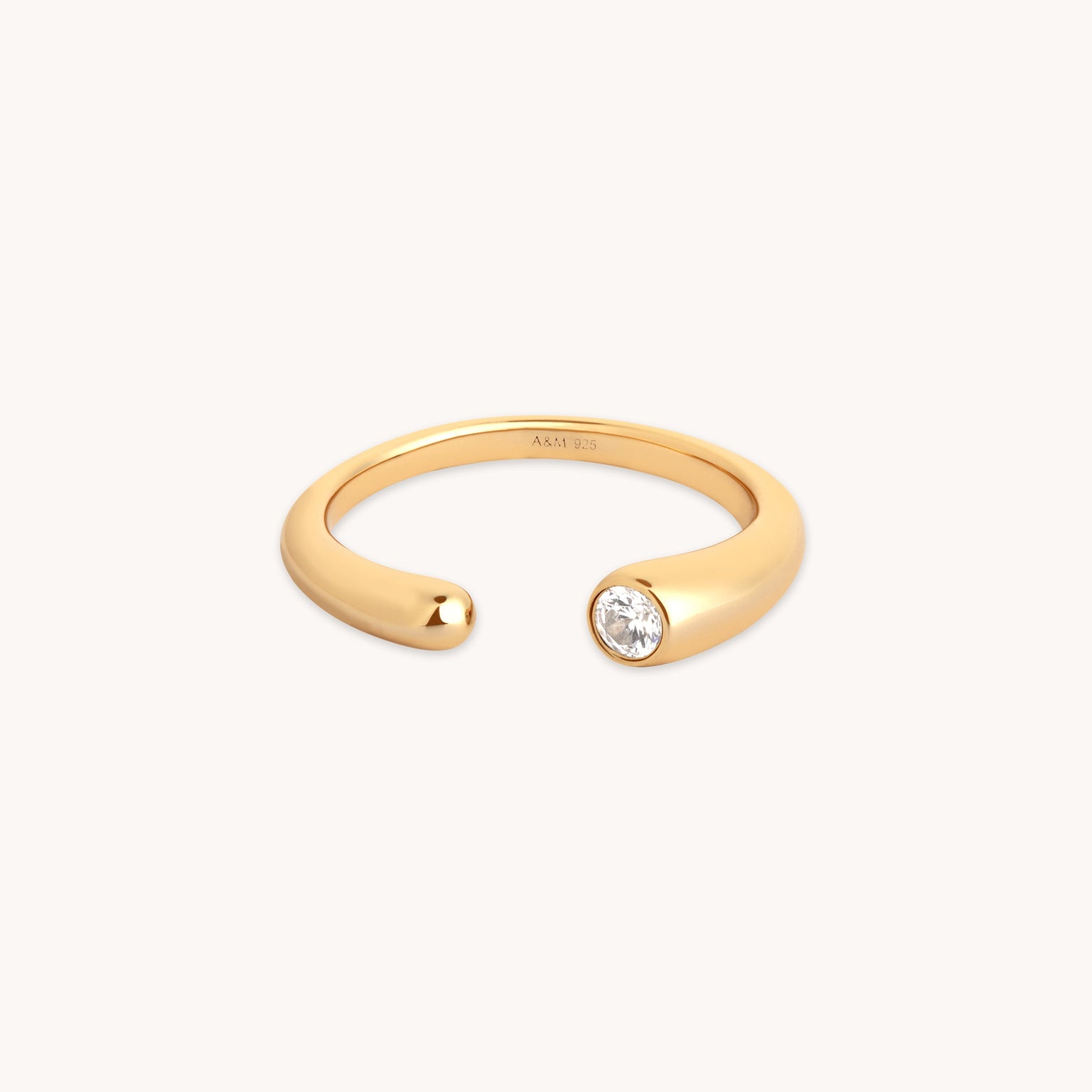 Gleam Crystal Open Ring in Gold