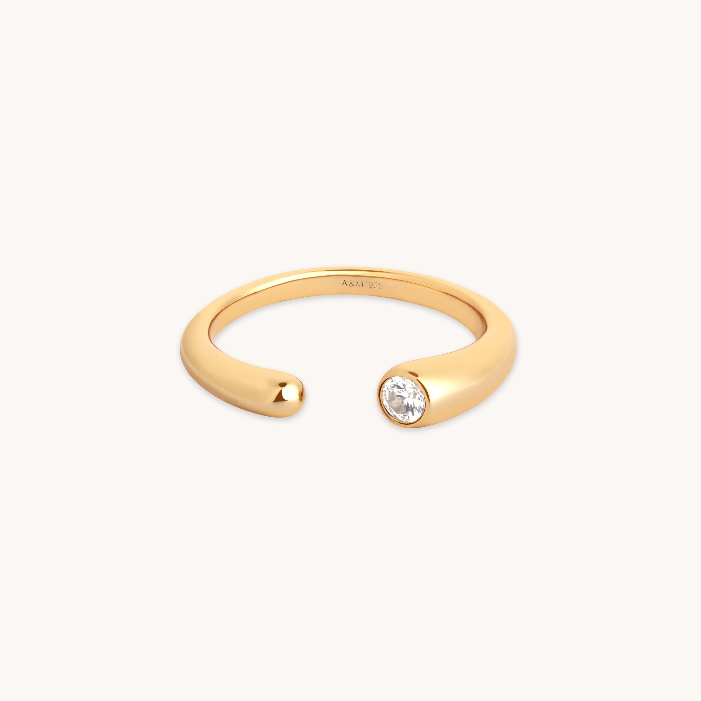 Gleam Crystal Open Ring in Gold