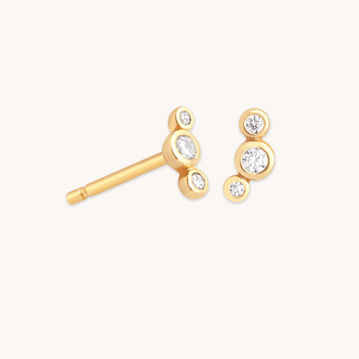 Gleam Crystal Stud Earrings in Gold