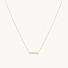 Cosmic Star Topaz Bar Necklace in Solid Gold