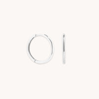 Staple Hoops in Solid White Gold