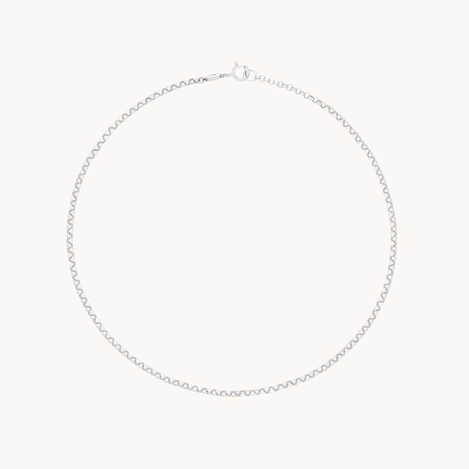 Chelsea Chain Anklet in 9k White Gold