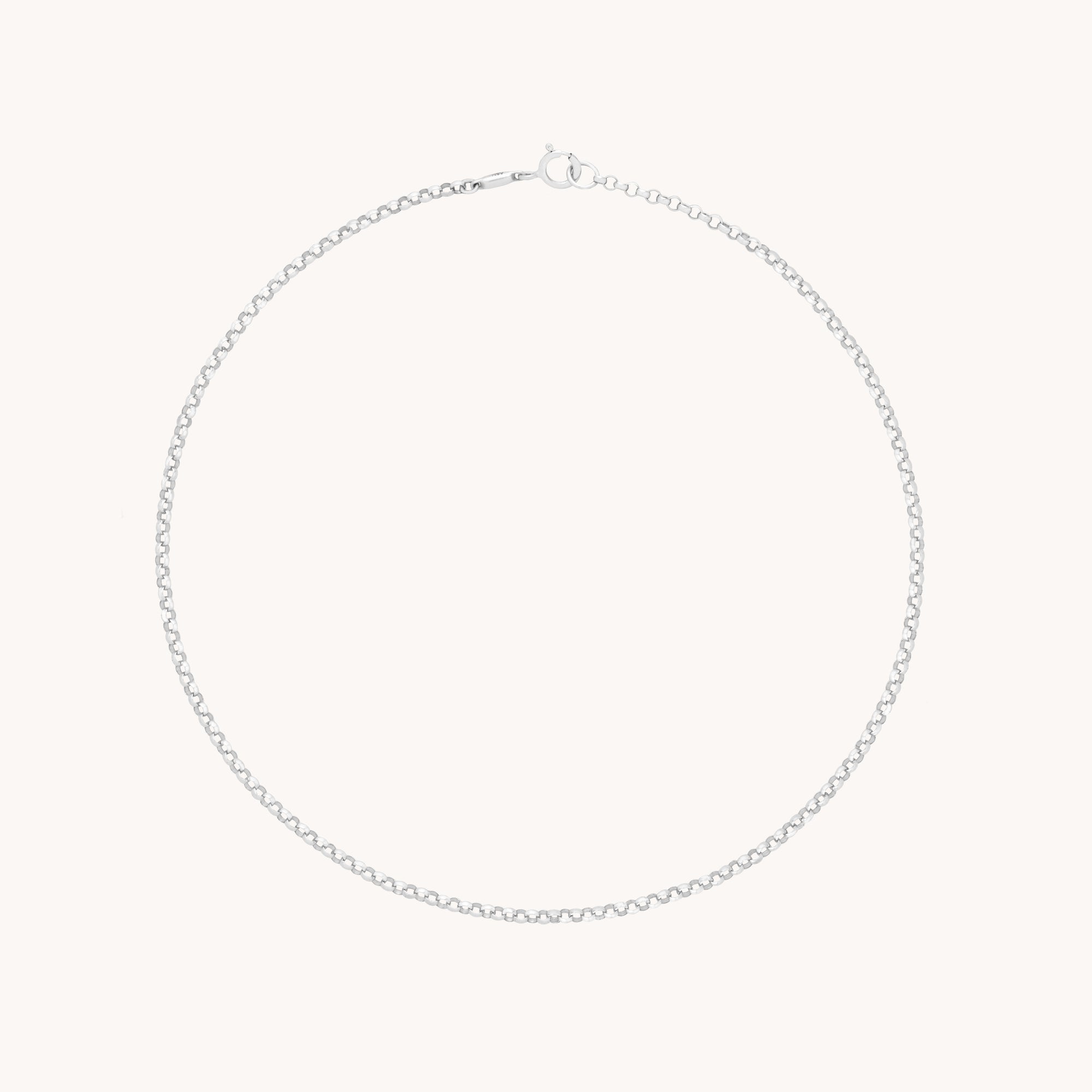 Chelsea Chain Anklet in 9k White Gold