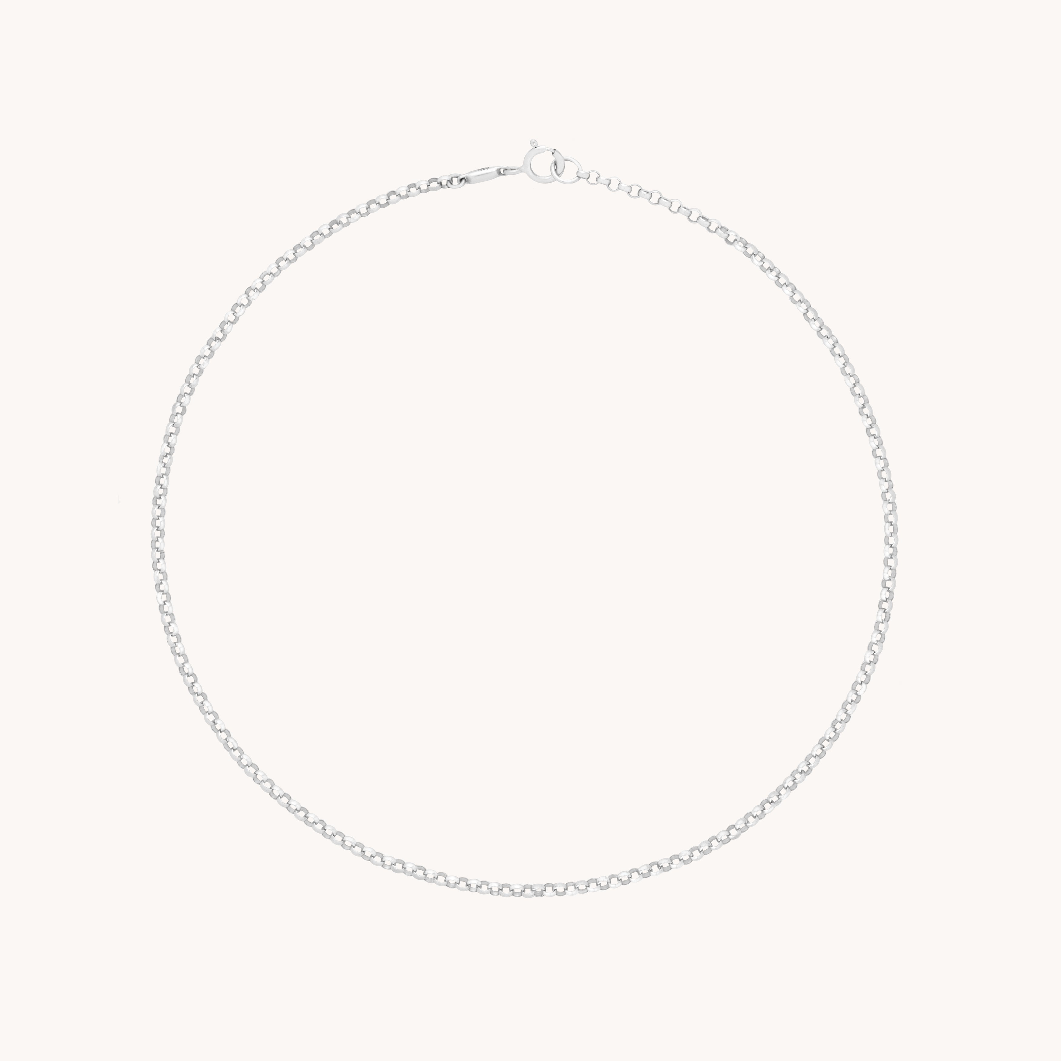 Chelsea Chain Anklet in 9k White Gold