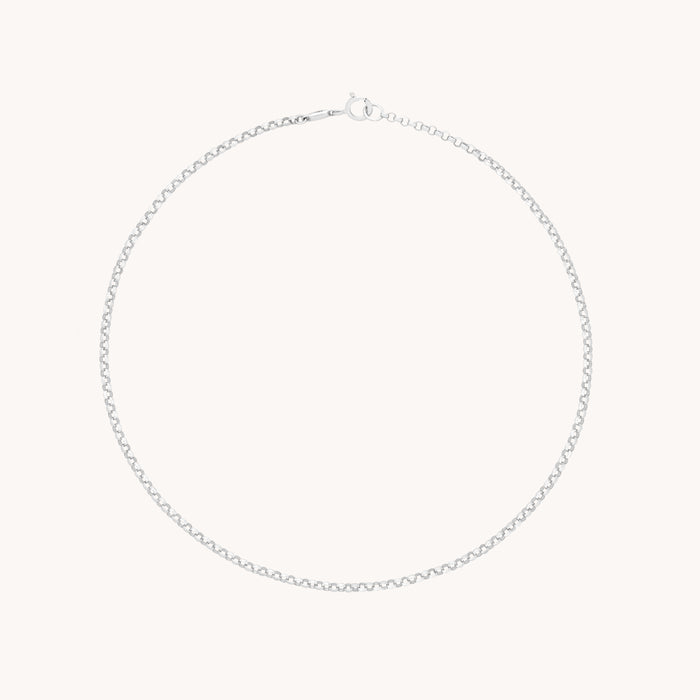 Chelsea Chain Anklet in 9k White Gold