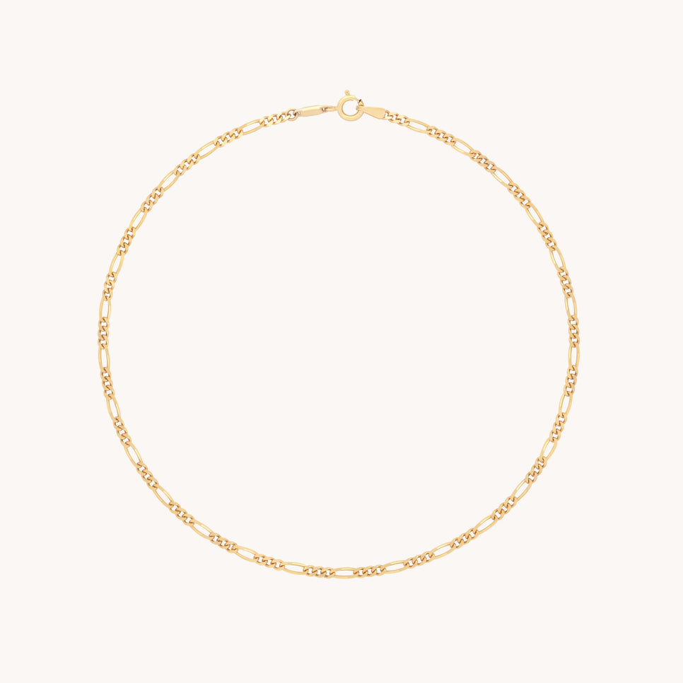 Soho Story Chain Anklet in Solid Gold