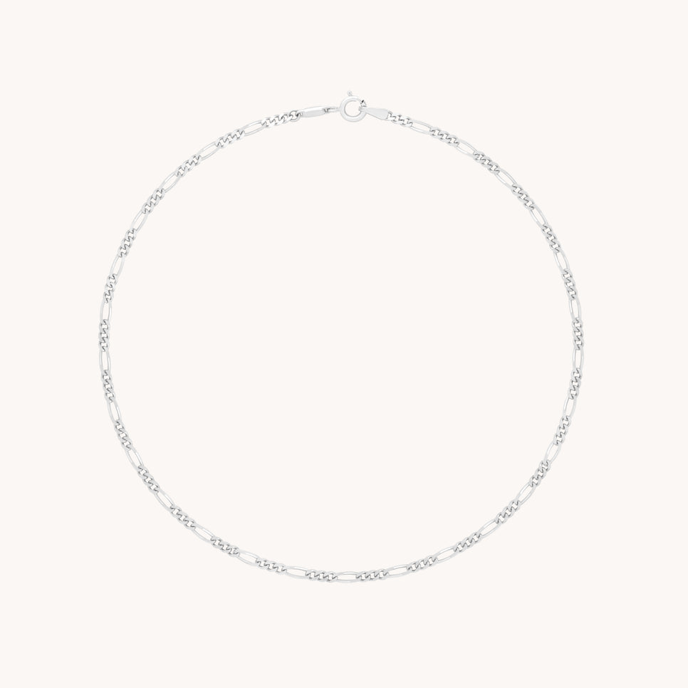 Soho Chain Anklet in 9k White Gold