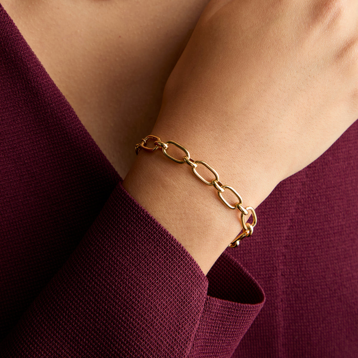 Open Link Chain Bracelet in Gold