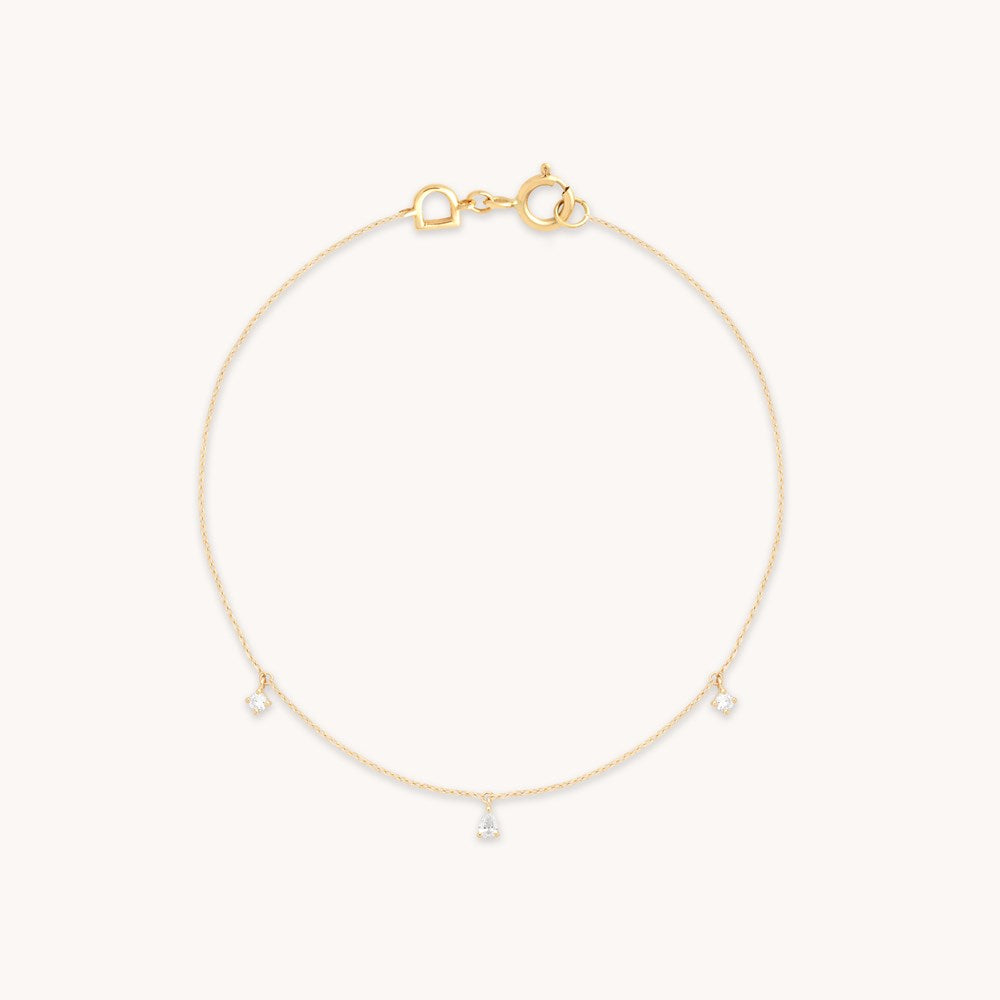 Diamond Charm Bracelet in Solid Gold