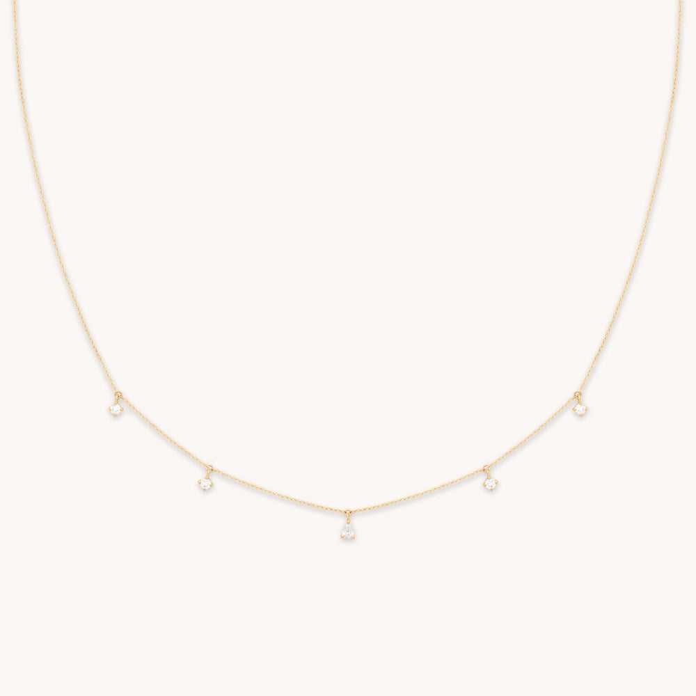 Diamond Charm Necklace in Solid Gold