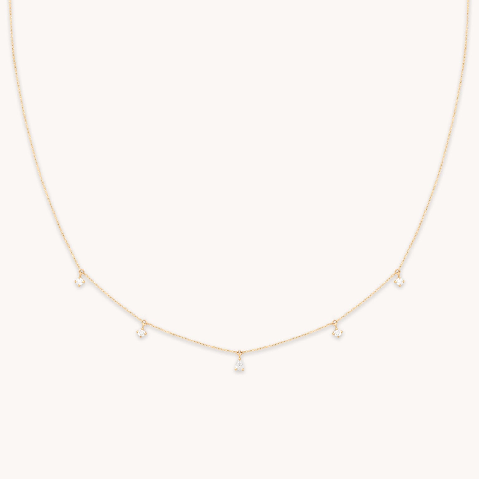 Diamond Charm Necklace in Solid Gold