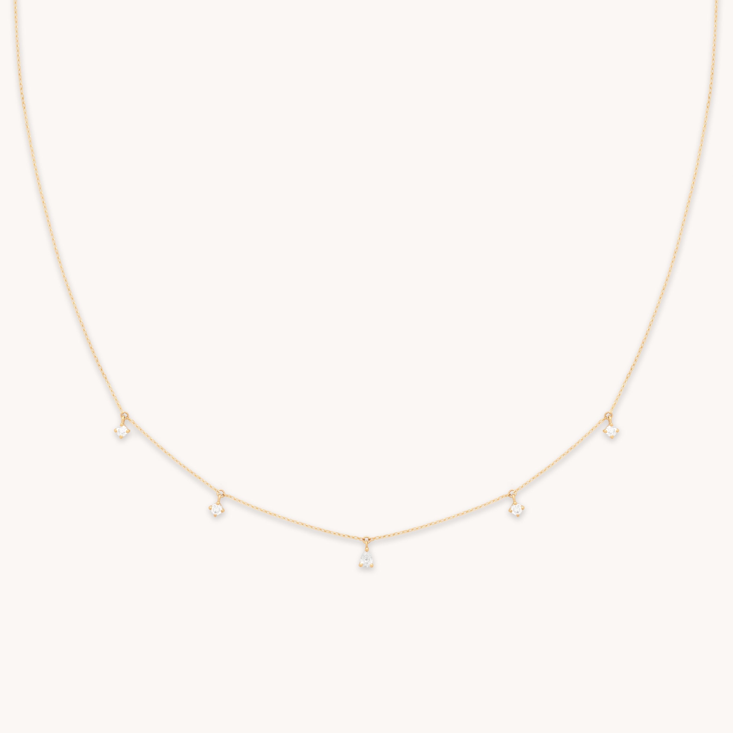 Diamond Charm Necklace in Solid Gold