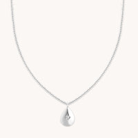 Pear Pendant Necklace in Silver