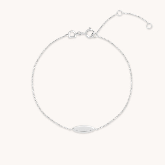 ID Charm Bracelet in Solid White Gold