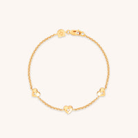 Heart Charm Bracelet in Gold