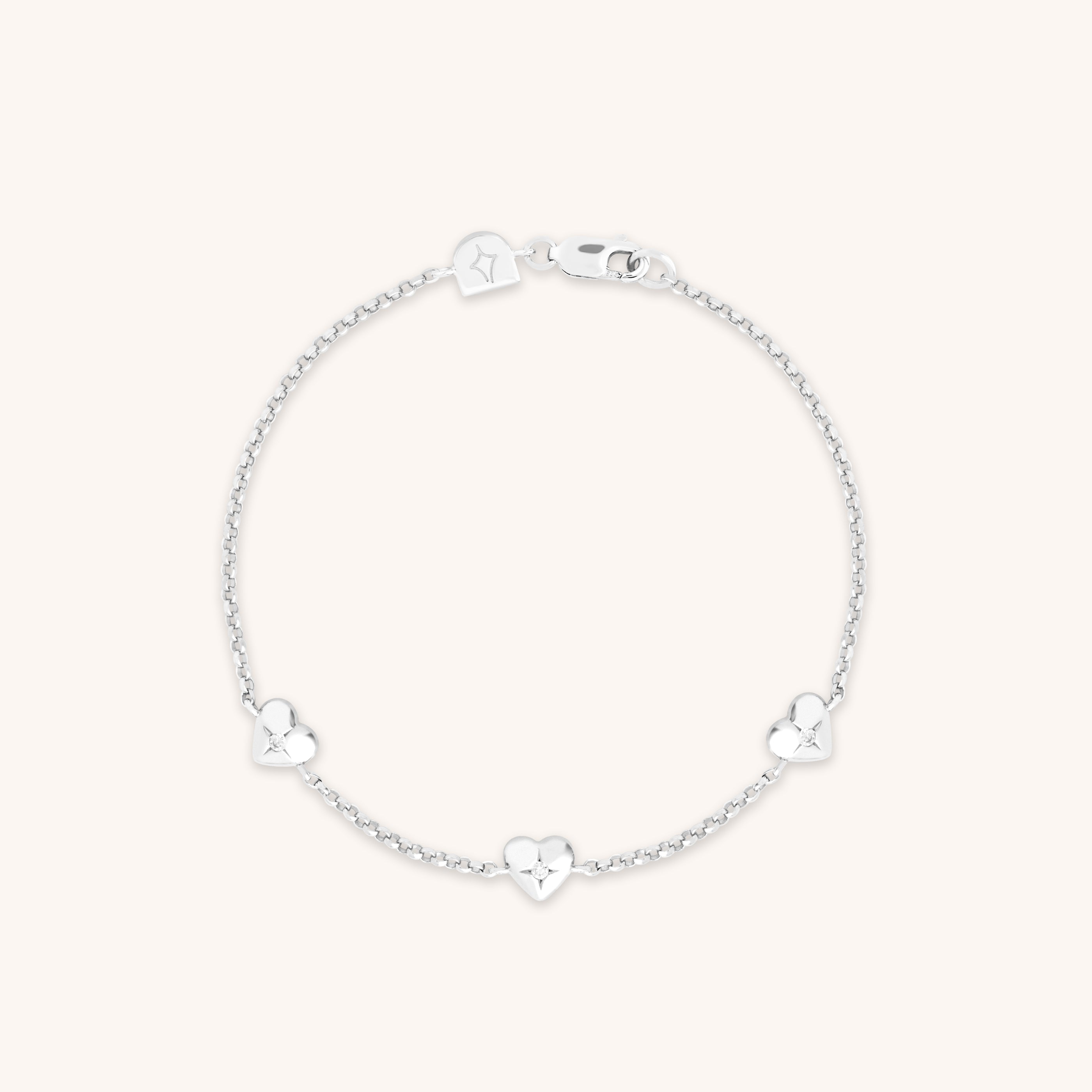 Heart Charm Bracelet in Silver