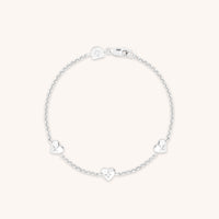 Heart Charm Bracelet in Silver