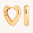 Heart Open Hoops in Gold