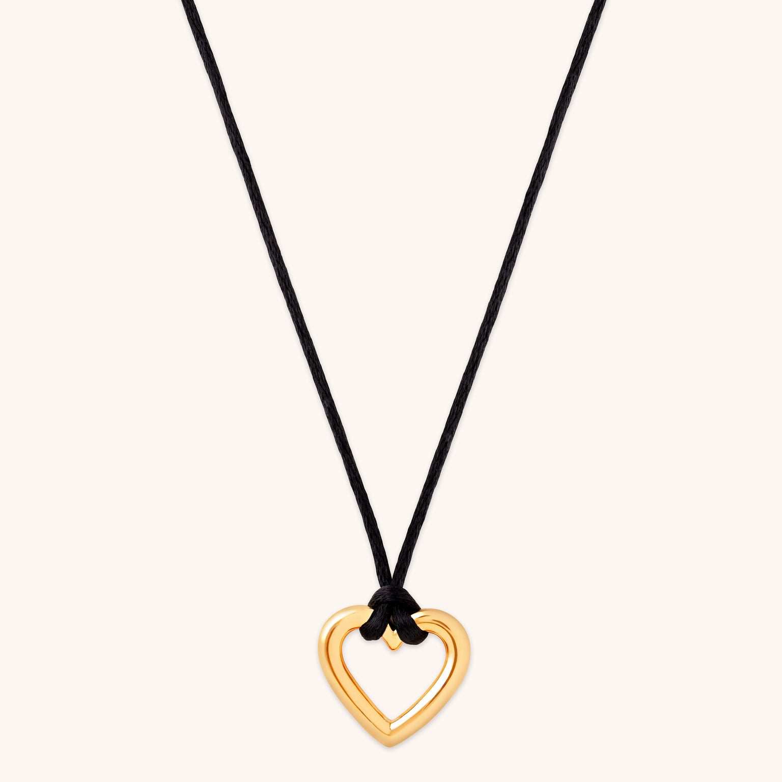 Heart Charm Cord Necklace in Gold