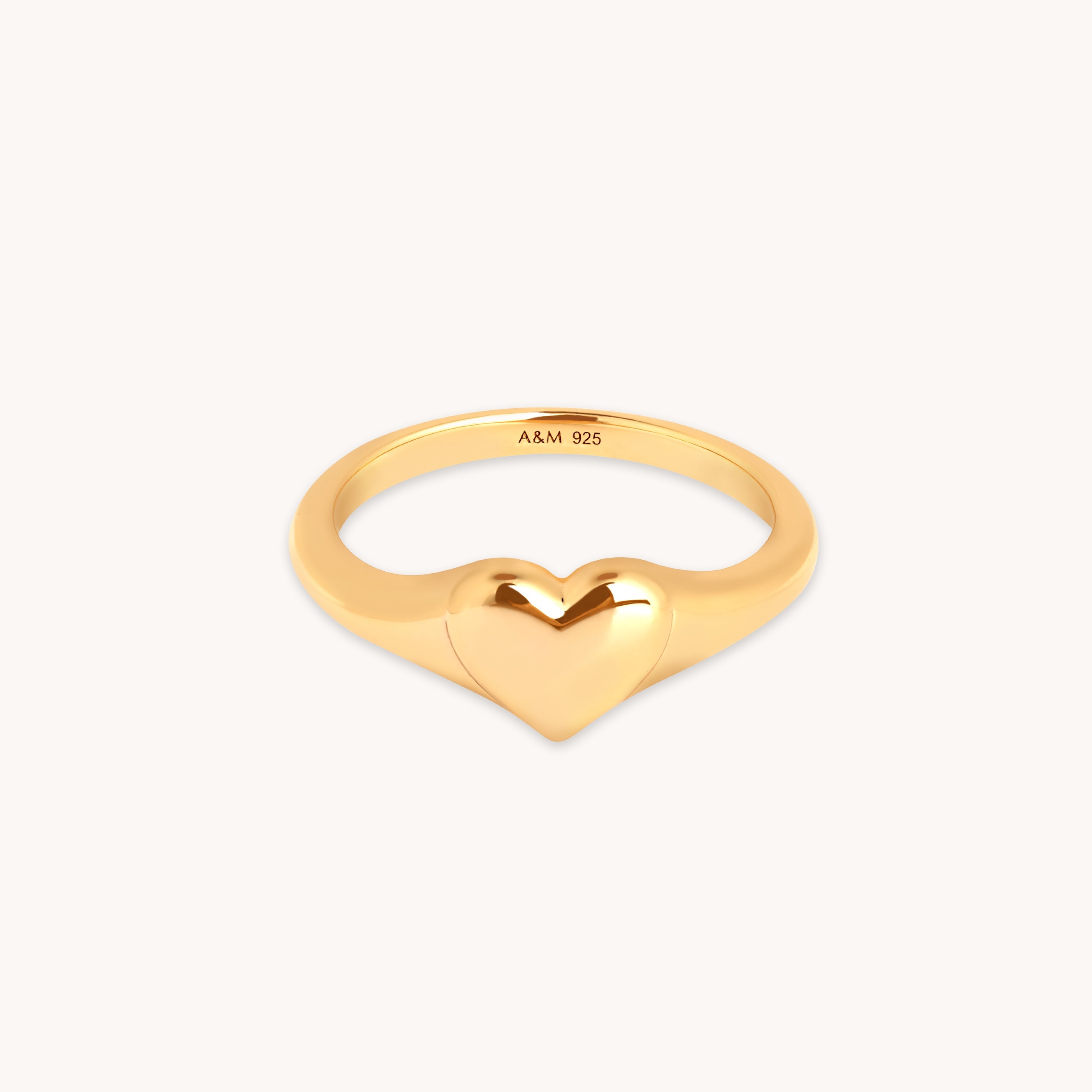 Heart Signet Ring in Gold