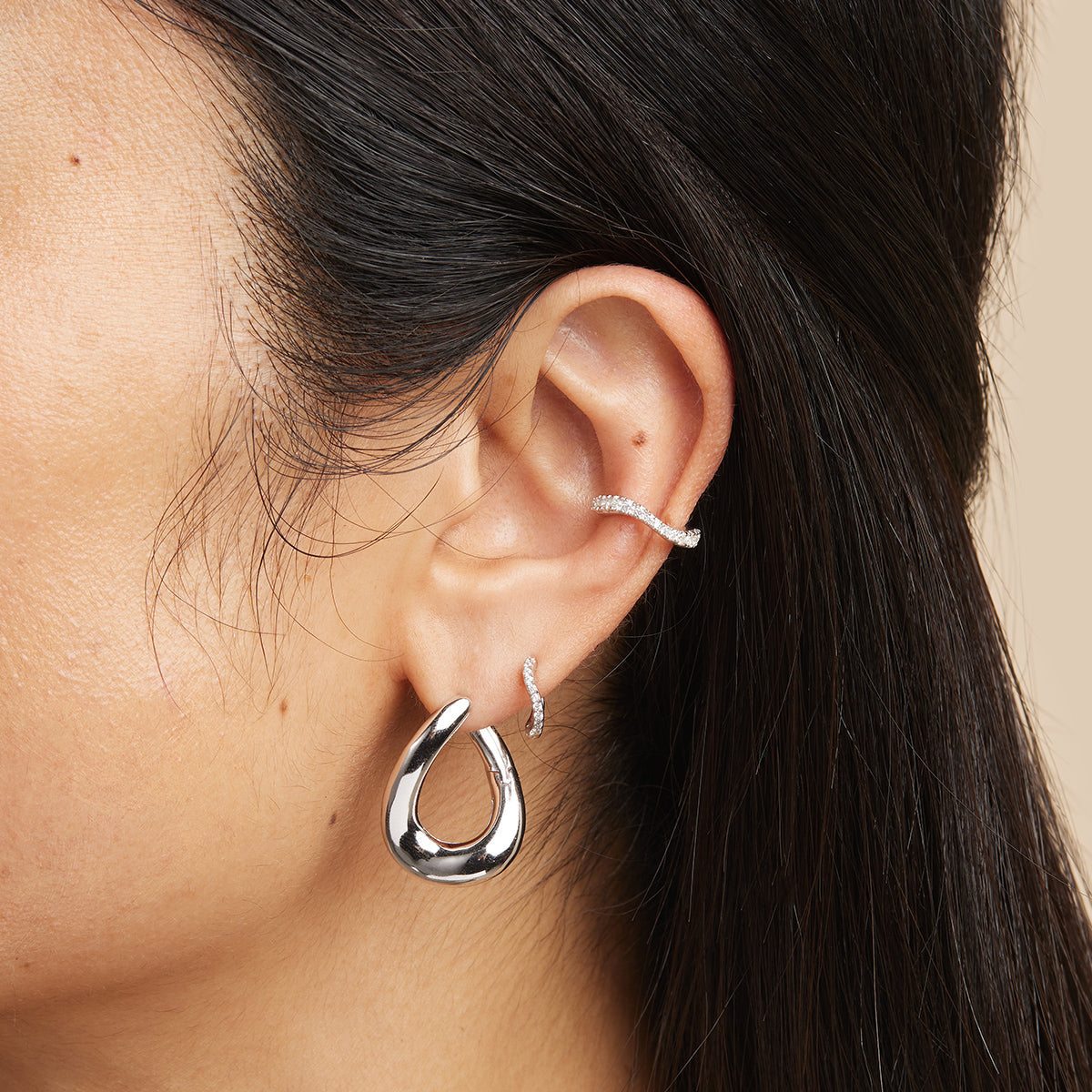 Molten Large Hoops in Silver
