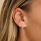 April White Topaz - White Topaz Pear Piercing Stud in Solid White Gold - Piercing Stud - Astrid &amp; Miyu