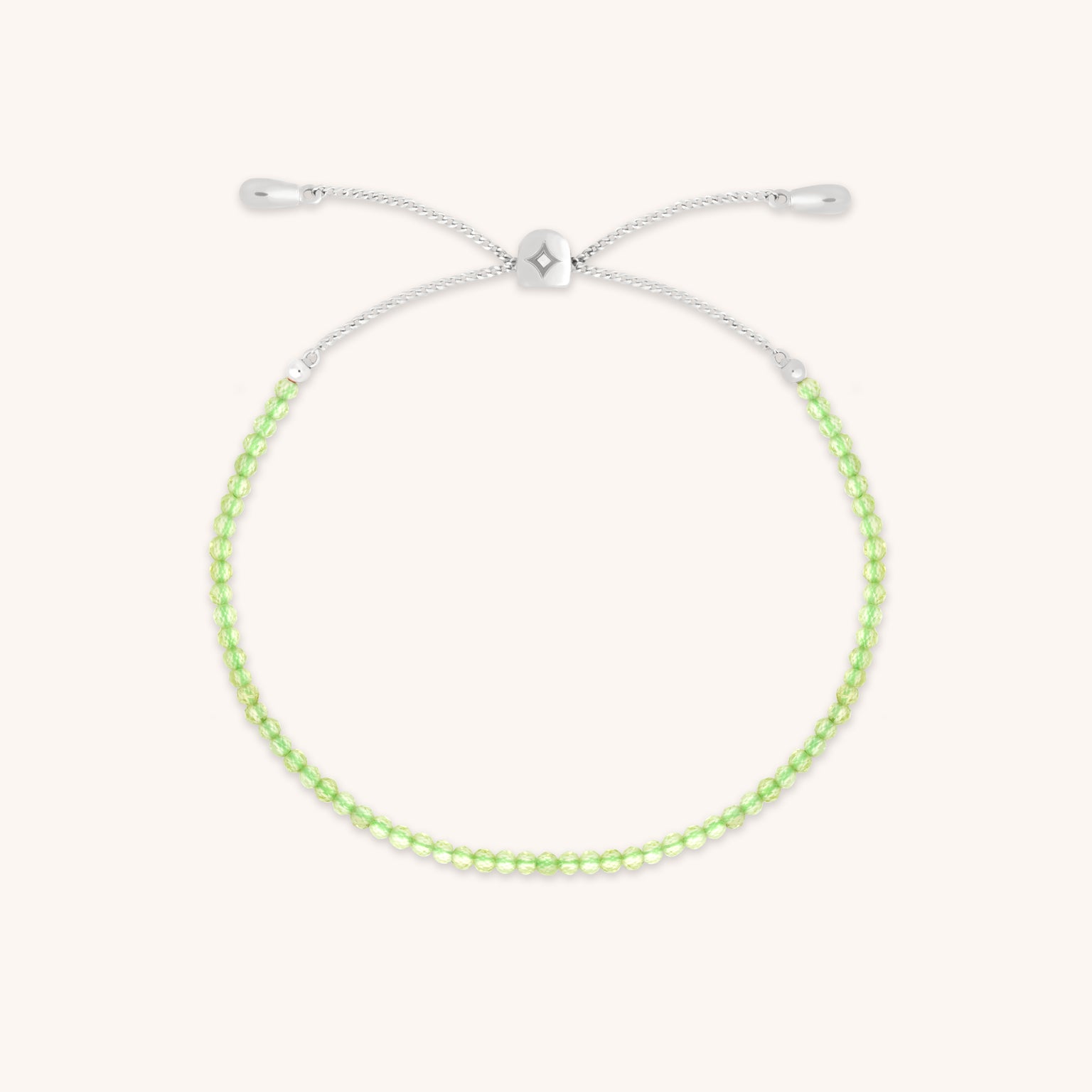 Olivine Gemstone Bracelet in 9k White Gold