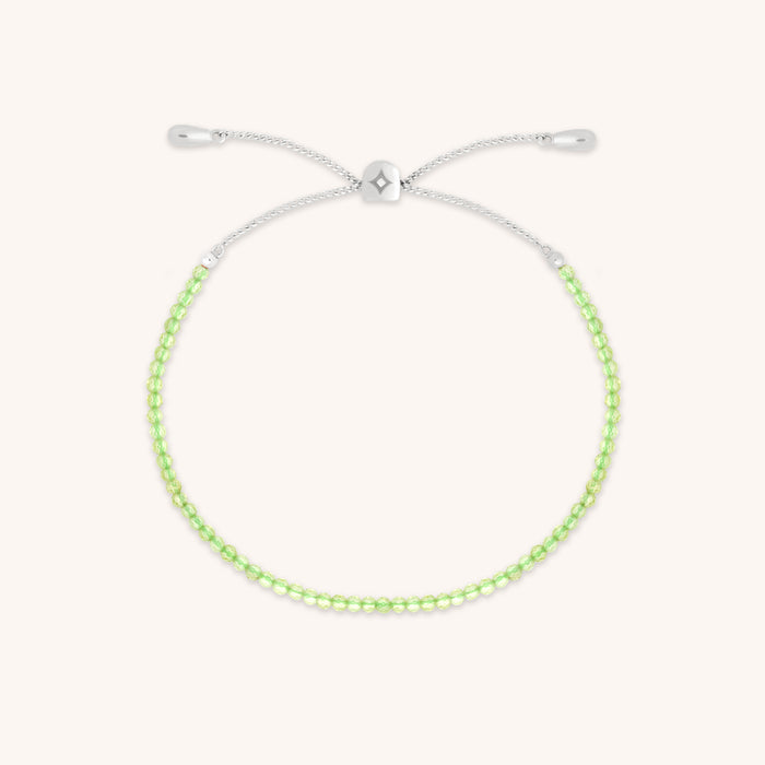 Olivine Gemstone Bracelet in 9k White Gold