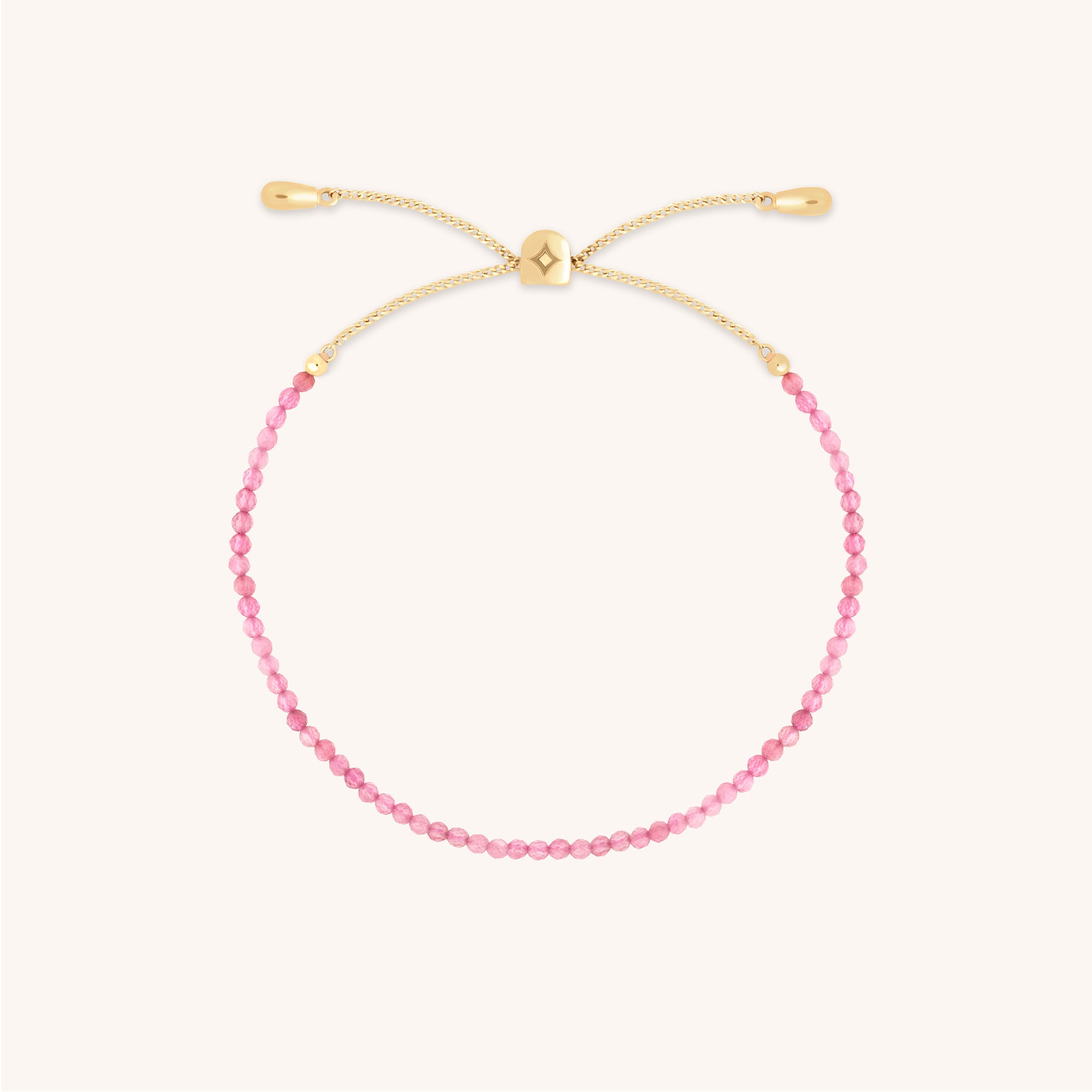 Tourmaline October Beaded Bracelet in Solid Gold