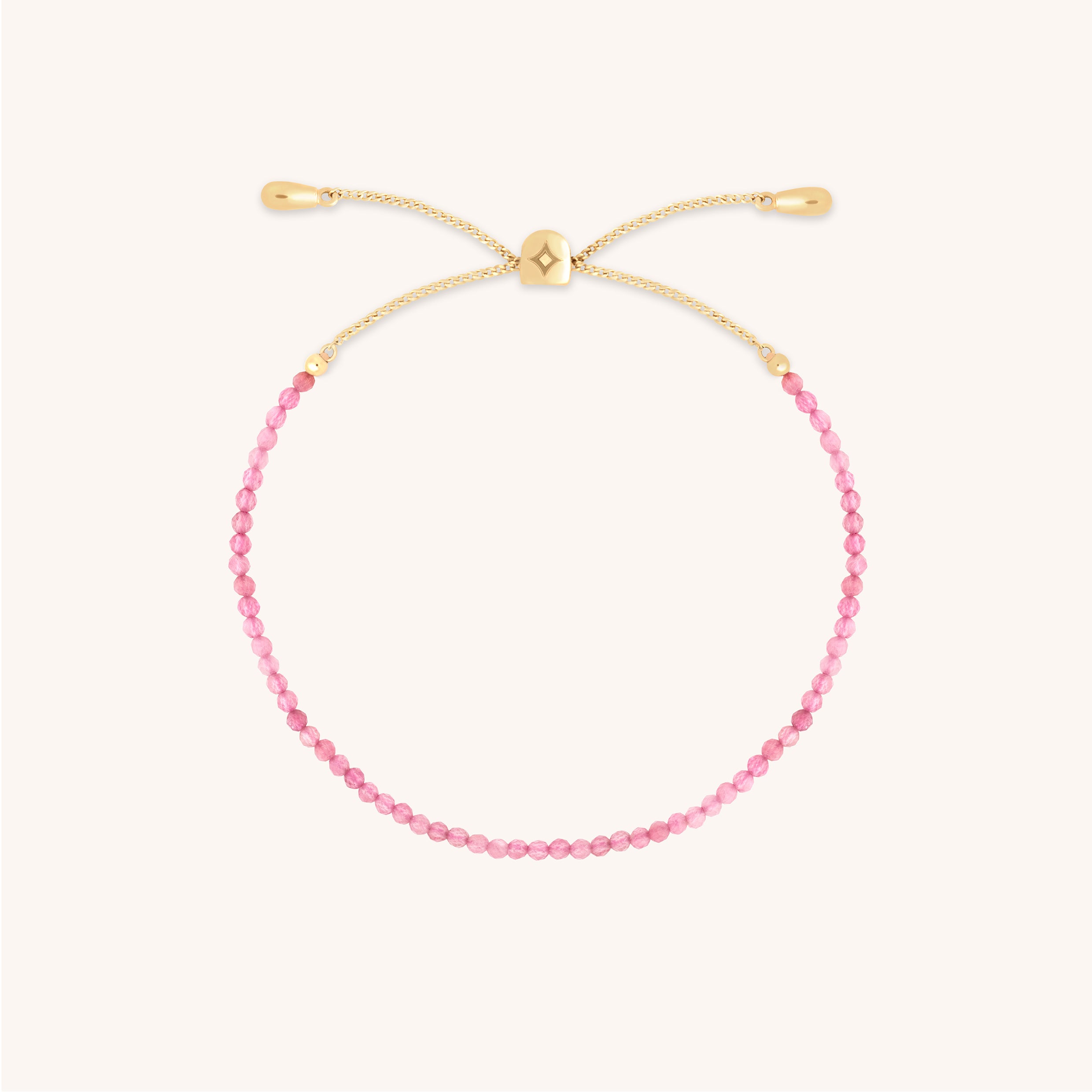 Tourmaline October Beaded Bracelet in Solid Gold