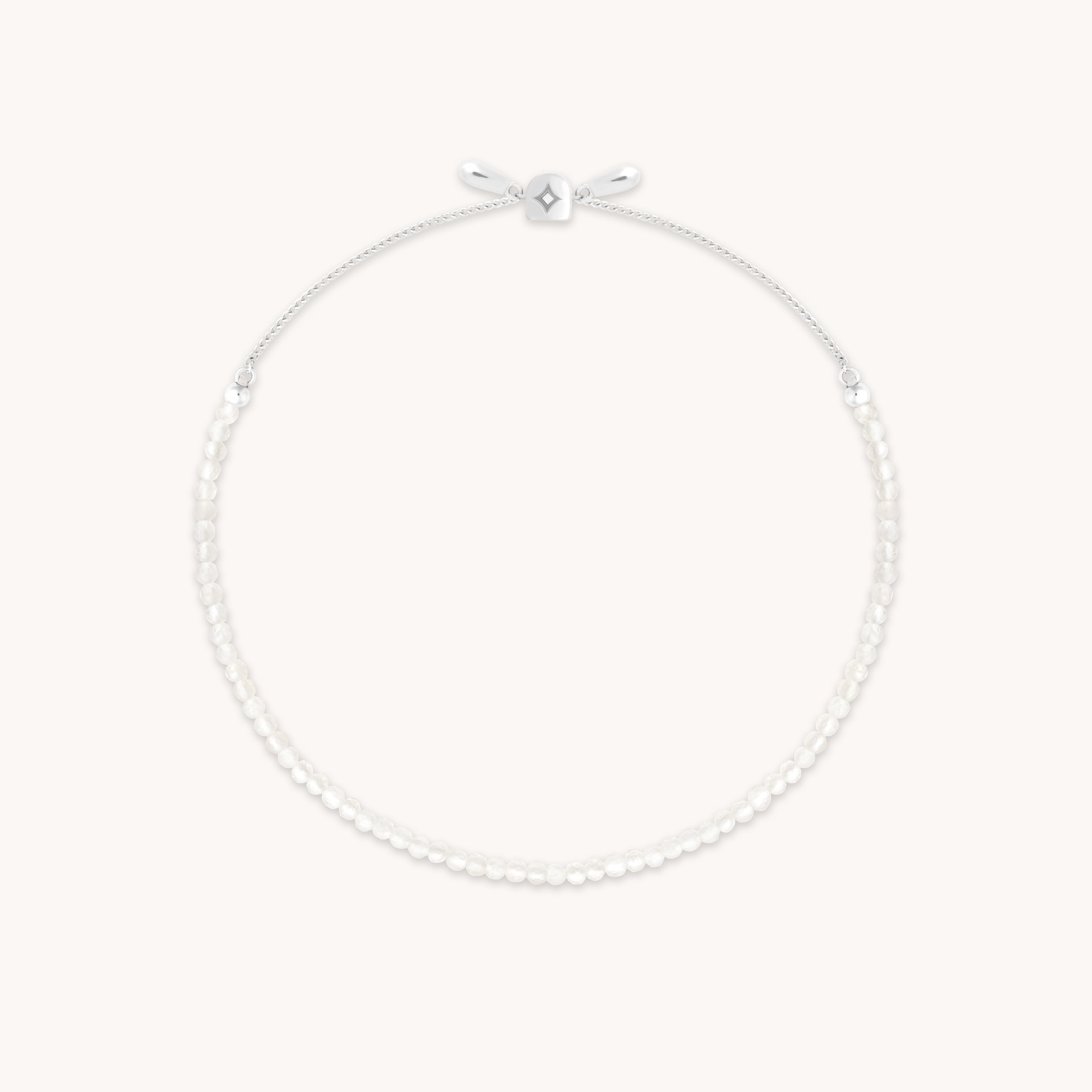 Moonstone Gemstone Bracelet in 9k White Gold