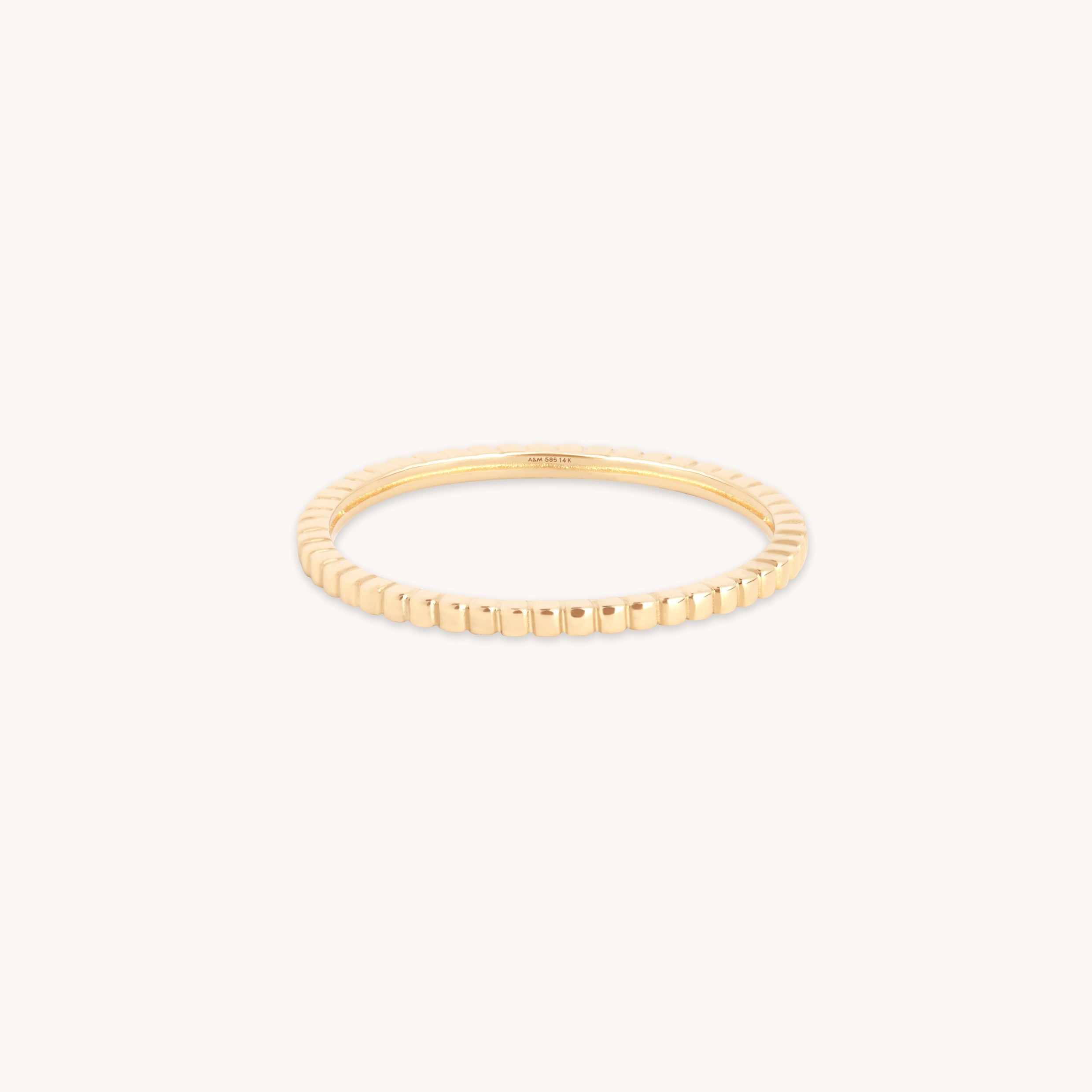 Ridged Band Ring in Solid Gold