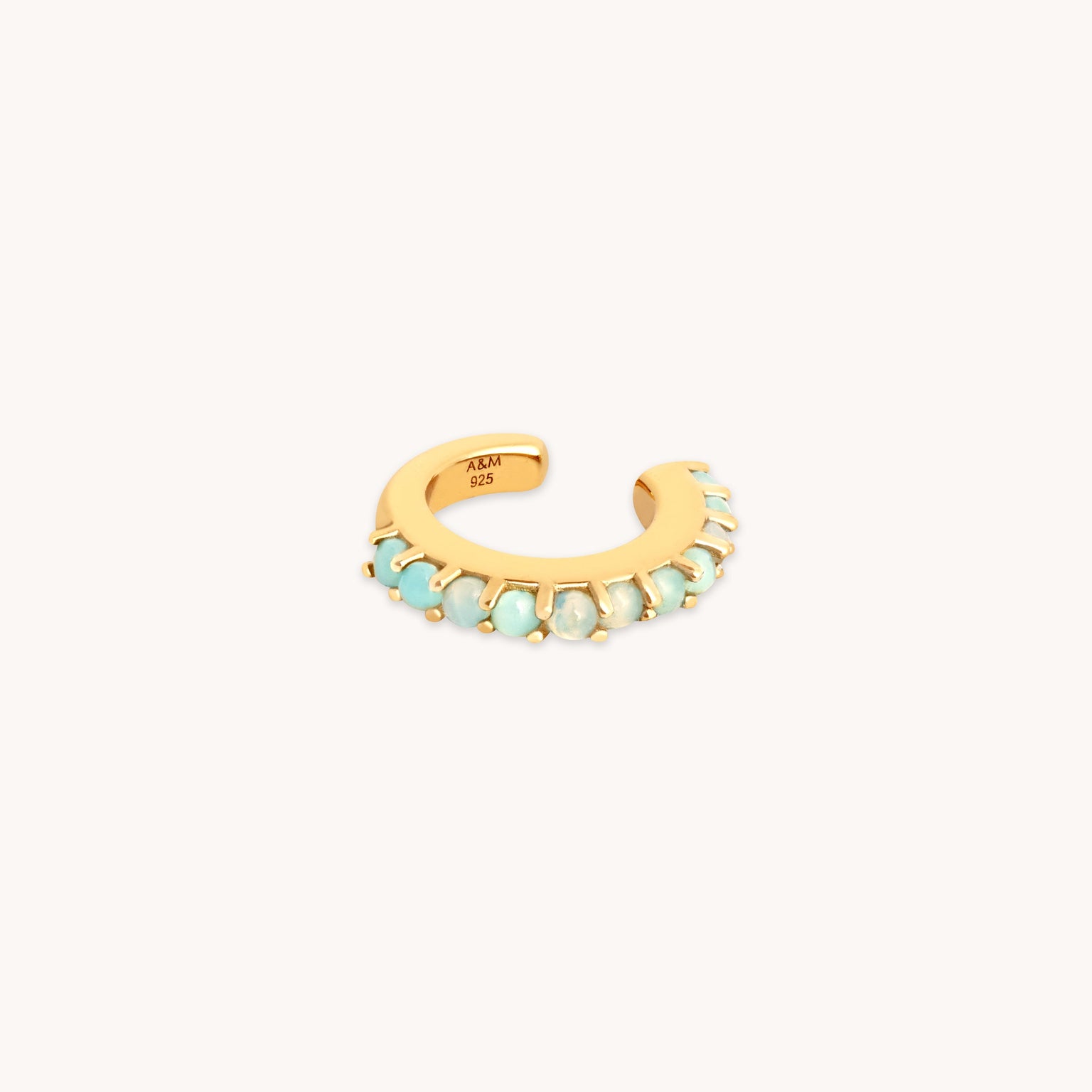 Aqua Chalcedony Ear Cuff in Gold