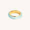 Aqua Chalcedony Carved Dome Ring in Gold